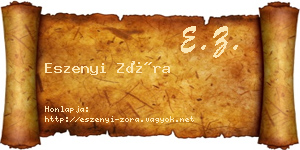 Eszenyi Zóra névjegykártya